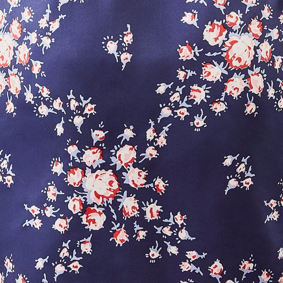 SALE ποΈποΈπNWT Luxurious Satin Flowered Navy Blue Robe by Morgan Laneππ₯π₯π₯ - Picture 7 of 7